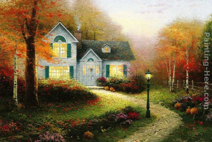 The Blessings Of Autumn painting - Thomas Kinkade The Blessings Of Autumn art painting